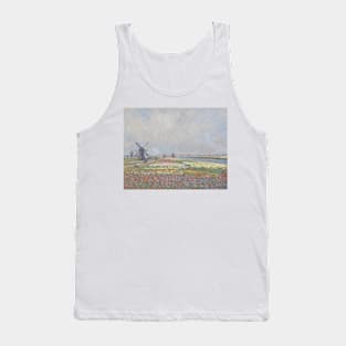 Tulip Fields near The Hague by Claude Monet Tank Top